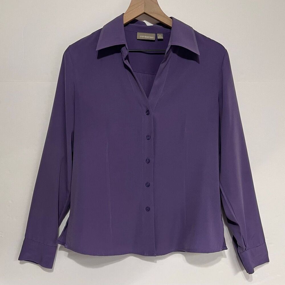Croft & Barrow Purple Long Sleeve Blouse   Size M